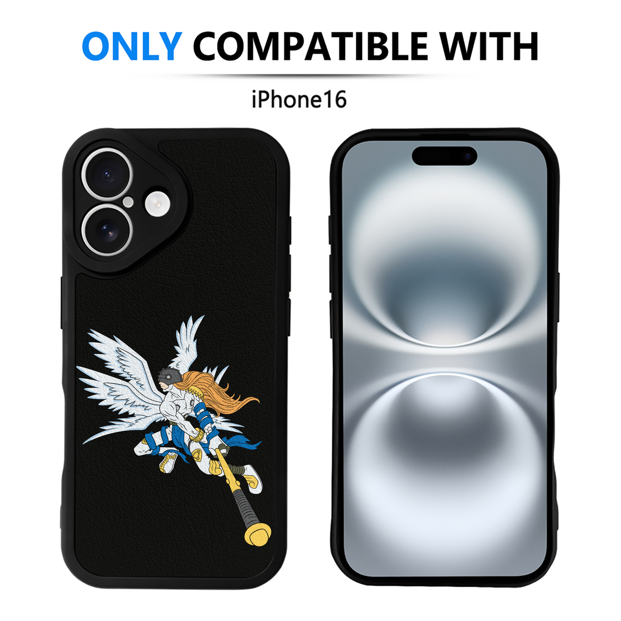 （画像用） Digimon デジタルモンスター/デジモン 【iPhone 16シリーズ対応】シリコンスマホケース（レザー調） 材質：シリコン